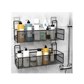 Large Mesh Bathroom Rack | Self-Adhesive Organizer with No Drilling Required Bathroom Storage Bath Caddies