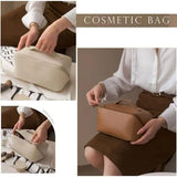 Large PU Leather Cosmetic Bag for Women – Luxury Travel Makeup Pouch & Toiletries Organizer