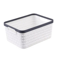 Large Plastic Storage Basket with Handles – 34x24.5x18.5cm – White Storage Bins Household Storage Containers