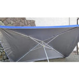 Large Rectangular Outdoor Umbrellas 2.5m x 1.9m, Red & Blue