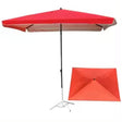 Large Rectangular Outdoor Umbrellas 2.5m x 1.9m, Red & Blue