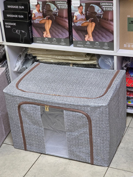 Largest Capacity Zipper Foldable Storage Box with Visible Window – 60 × 40 × 42 cm