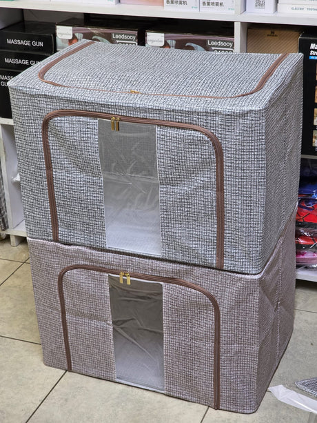 Largest Capacity Zipper Foldable Storage Box with Visible Window – 60 × 40 × 42 cm