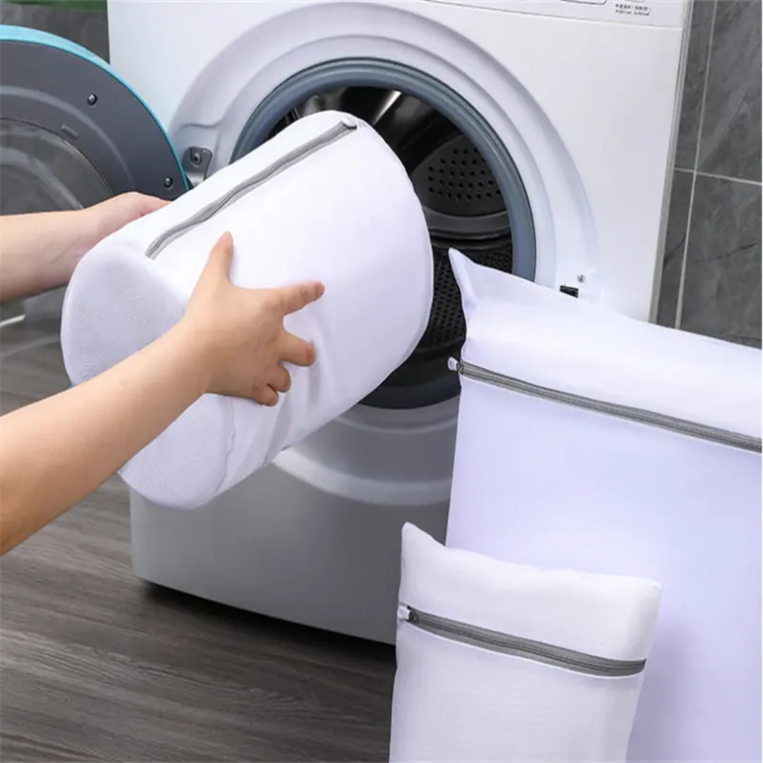 Laundry Mesh Bags – 5pc Set with Grey Zippers for Delicates, Jackets & Bras