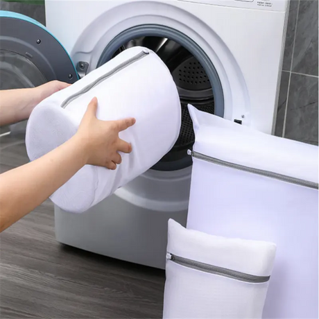 Laundry Mesh Bags – 5pc Set with Grey Zippers for Delicates, Jackets & Bras