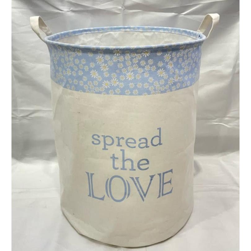 Laundry Round MultiPurpose Basket with Flowers Sturdy & Durable 40x50cm Ideal for Toys & Laundry