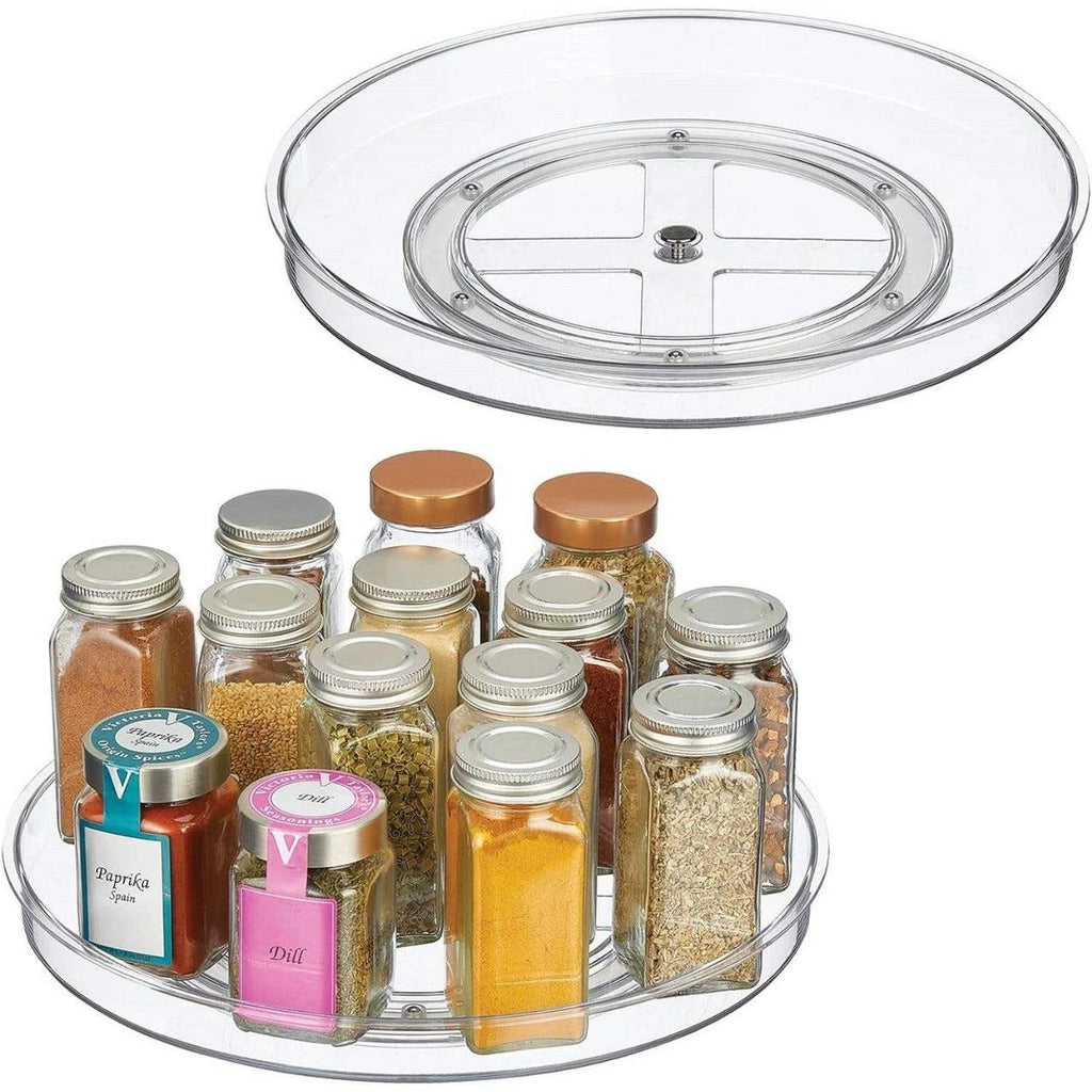 Lazy Susan 360° Rotating Bathroom Organizer Durable ABS Material, 36x25x26cm, Space Saving Storage Solution Black November Freestanding Caddies