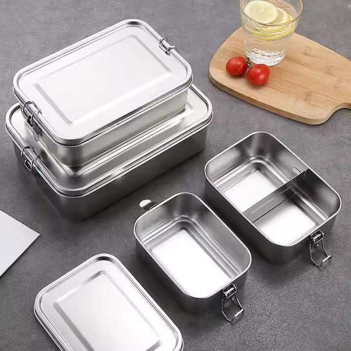 Leakproof Stainless Steel Lunch Box Rectangle Portable Food Container