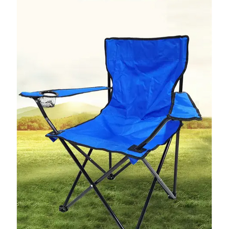 Lightweight Foldable Camping Arm Chair | Waterproof Canvas with Metallic Frame | Available in Blue, Red, Green, Black