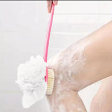 Long Double Sided Bathing Brush for Exfoliating & Back Scrubbing