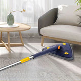 Long Handle Triangular Twist Mop 360° Rotating Cleaning Mop for Corners & Hard to Reach Areas