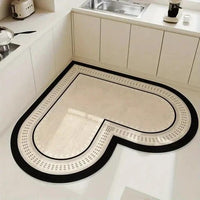 Love-Shaped Kitchen Floor Mat – 70x70cm Absorbent, Non-Slip, Wipable Carpet Kitchen Mats Floor Protection Films & Runners