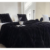 Luxurious Double Layer Faux Furry Bubble Blanket 180×200cm