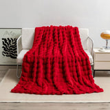 Luxurious Double Layer Faux Furry Bubble Blanket 180×200cm beddings Blankets
