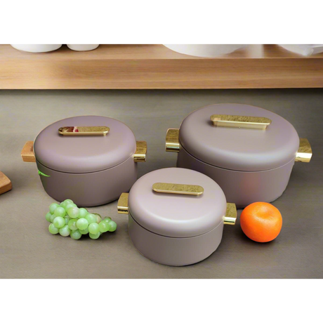 Luxurious Insulated Hotpots 3-Piece Set with Magnetic Lids