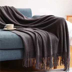 Luxurious Knitted Throw Blanket with Tassels Cozy Decorative Sofa Blanket for Living Room and Bedroom Décor bedding Blankets