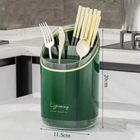 Luxury Acrylic Cutlery Organizer/Holder | 11.5x20cm - Green & White Kitchen Storage Kitchen Utensil Holders