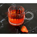 Luxury Borosilicate Glass Cup with Pearl Like Handle 300ml, Elegant and Heat Resistant|Tea Cup tableware Coffee & Tea Cups