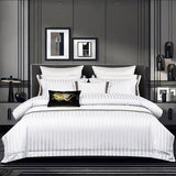 Luxury Cotton Satin Striped Duvet Cover Set Soft, Elegant & Breathable