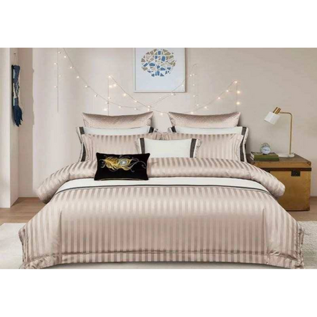 Luxury Cotton Satin Striped Duvet Cover Set Soft, Elegant & Breathable