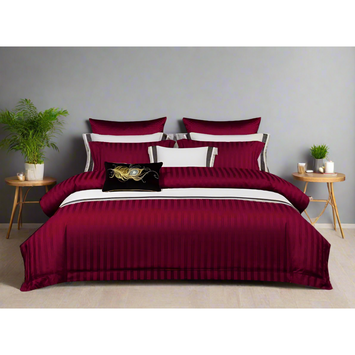 Luxury Cotton Satin Striped Duvet Cover Set Soft, Elegant & Breathable
