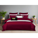 Luxury Cotton Satin Striped Duvet Cover Set Soft, Elegant & Breathable