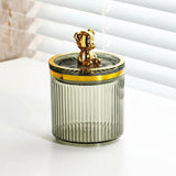 Luxury Cute Bear Cotton Swab Storage Box Acrylic Organizer 9cm x 13.5cm Storage Containers Household Storage Containers