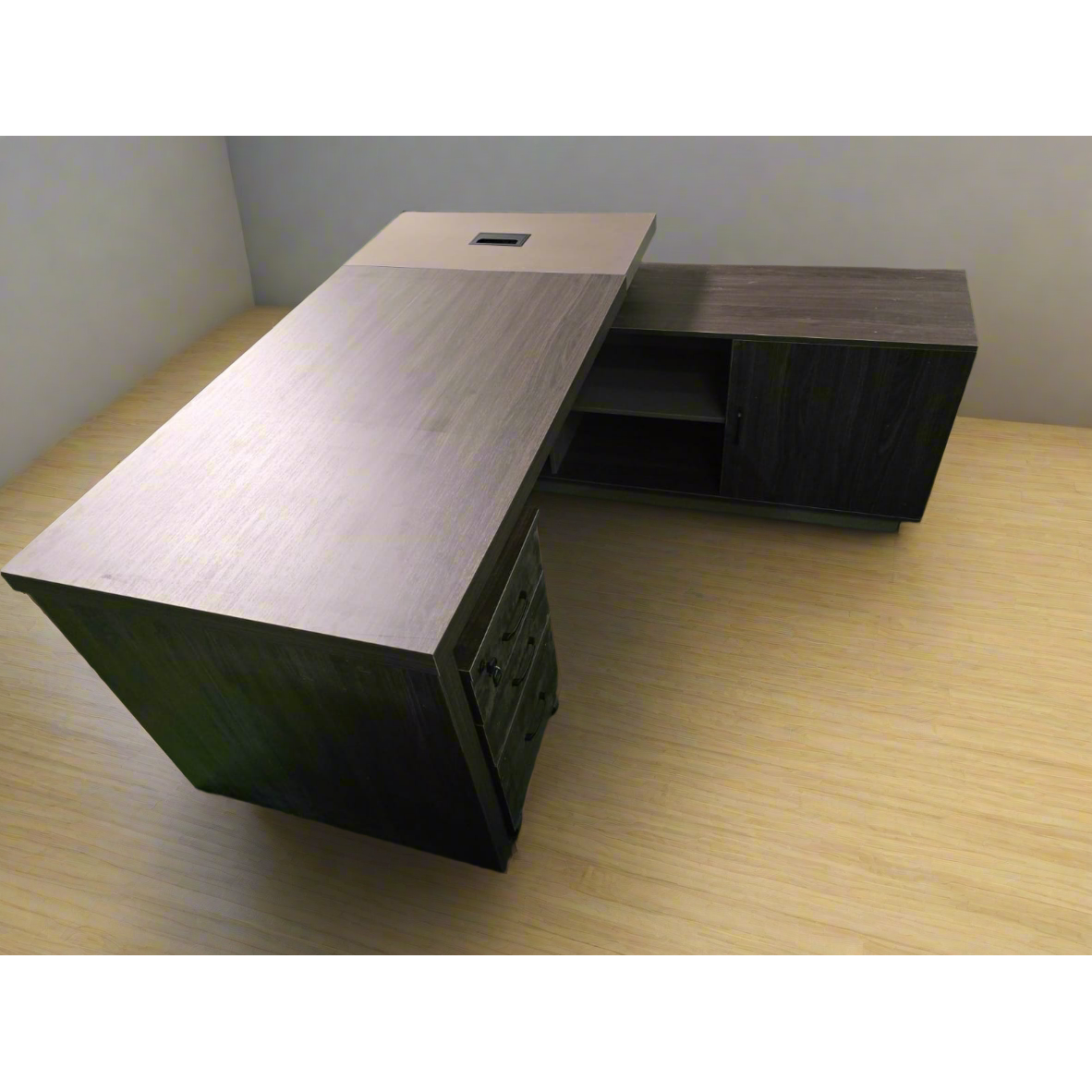 Luxury Executive Office Desk with Modern Design & Storage Cabinet