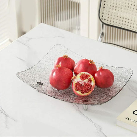 Luxury Fruit and Snack Tray Thick Acrylic Multi Use Table Tray with Smooth Edge Design, Durable and Practical