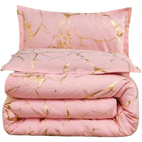 Luxury Gold Marble Texture Foil Style Duvet Cover Set