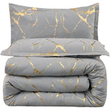 Luxury Gold Marble Texture Foil Style Duvet Cover Set