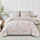 Luxury Gold Marble Texture Foil Style Duvet Cover Set