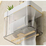 Luxury Gold Plated Wall Mounted Tissue Box | Elegant Bathroom & Home Tissue Dispenser