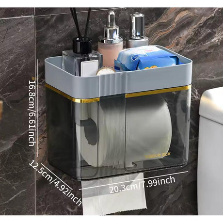 Luxury Gold Plated Wall Mounted Tissue Box | Elegant Bathroom & Home Tissue Dispenser