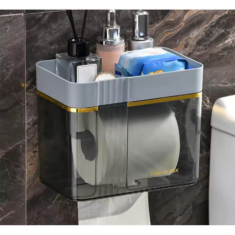 Luxury Gold Plated Wall Mounted Tissue Box | Elegant Bathroom & Home Tissue Dispenser