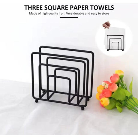 Luxury Heavy Metallic Serviette Holder - Black & Gold Serviette holders