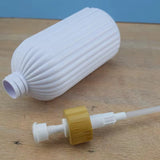 Luxury Matte Striped Ceramic Lotion Dispenser Bottle – 500ml | Black & White | Premium Bathroom Accessory