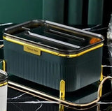 Luxury Multifunction Tissue Box Creative Desktop Storage Organizer for Makeup Pens & Remote Controls