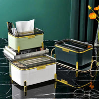 Luxury Multifunction Tissue Box Creative Desktop Storage Organizer for Makeup Pens & Remote Controls Tableware Facial Tissue Holders