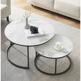 Luxury Pure Marble Top Nesting Coffee Tables Elegant Modern Design