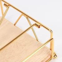 Luxury Serviette Holder with Bamboo Base – Black & Gold Napkin Dispenser Napkin Holder Napkin Holders