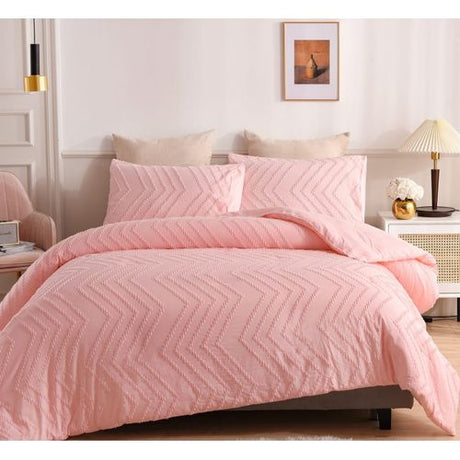 Luxury Tufted Wave Design Duvet Cover Set Soft & Breathable Microfiber