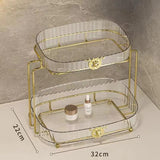 Luxury Vanity Cosmetic Organizer | Wrought Iron Stand with Acrylic Trays - 32x30x21.5cm Makeup Organizers Vanities