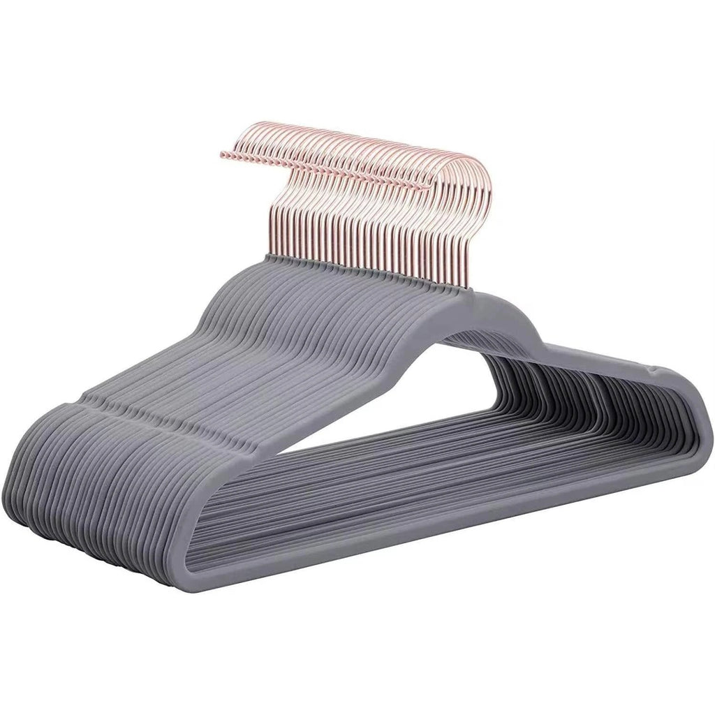 Luxury Velvet Anti-Slip Clothes Hangers – 10pcs with Silver Hook (41.5cm) Hangers & Hooks Hangers