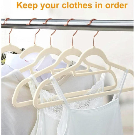 Luxury Velvet Premium Rose Gold Antislip Hangers 10pc Pack