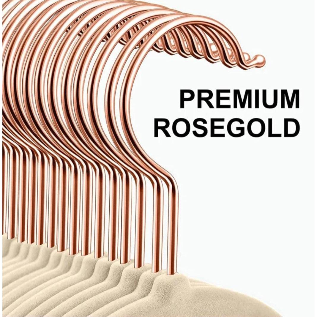 Luxury Velvet Premium Rose Gold Antislip Hangers 10pc Pack