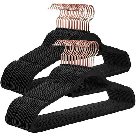 Luxury Velvet Premium Rose Gold Antislip Hangers 10pc Pack