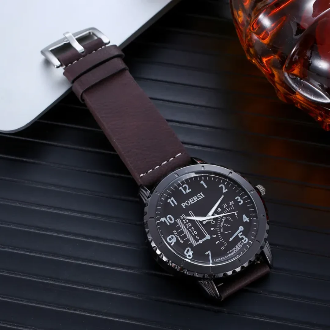 MOONGRASS Men's Classic Gift Set Watch, Belt, Wallet & Sunglasses Stylish & Durable Essentials Watch Accessories