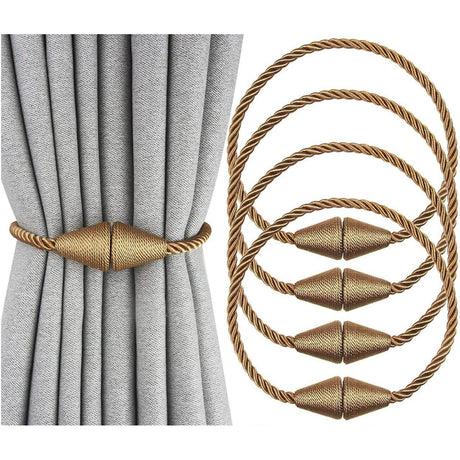 Magnetic Curtain Tiebacks 2pcs Handmade Decorative Drapes Weave Holdbacks