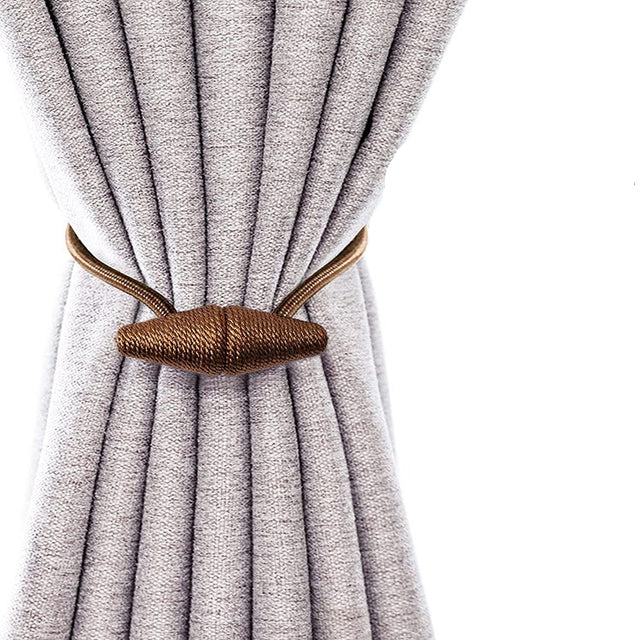 Magnetic Curtain Tiebacks 2pcs Handmade Decorative Drapes Weave Holdbacks